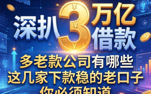 深扒3万亿借款的公司有哪些，这几家下款稳的老口子你必须知道