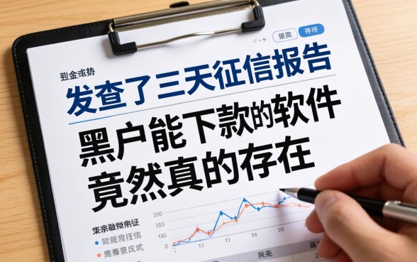 我查了三天征信报告，发现黑户能下款的软件竟然真的存在