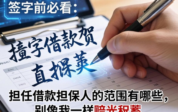 签字前必看：担任借款担保人的范围有哪些，别像我一样赔光积蓄