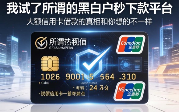 我试了所谓的黑白户秒下款平台，发现大额信用卡借款的真相和你想的不一样