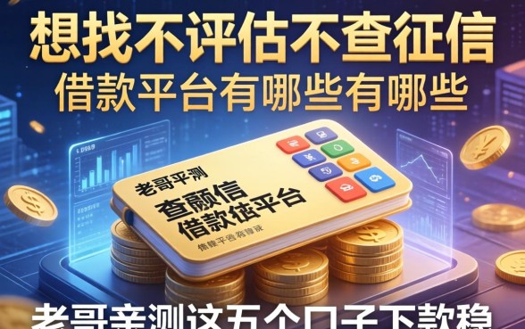 想找不评估不查征信的借款平台有哪些？老哥亲测这五个口子下款稳