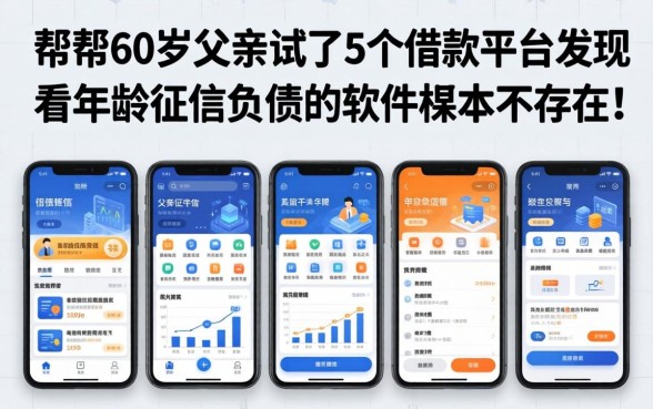 我帮60岁父亲试了5个借款平台，发现不看年龄征信负债的软件根本不存在