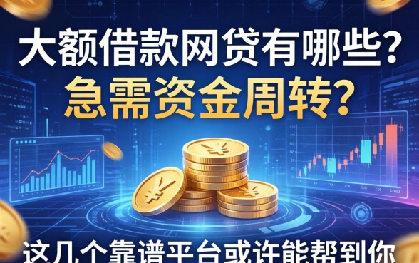 大额借款网贷有哪些？急需资金周转？这几个靠谱平台或许能帮到你