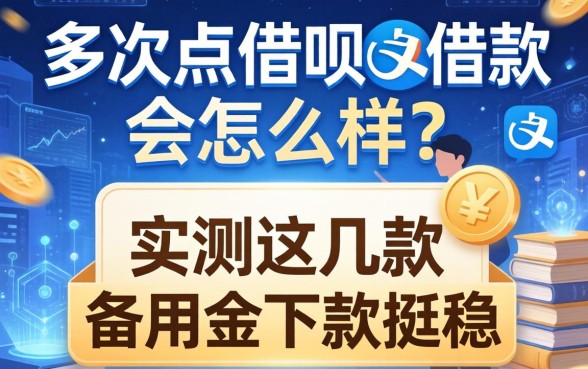 多次点借呗借款会怎么样？实测这几款备用金下款挺稳