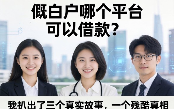 纯白户哪个平台可以借款？我扒出了三个真实故事和一个残酷真相