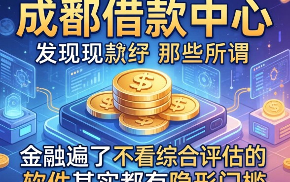 我翻遍了成都借款中心，发现那些所谓不看综合评估的软件其实都有隐形门槛