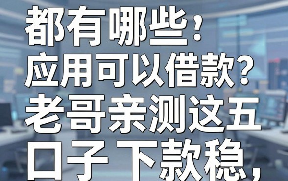 都有哪些应用可以借款？老哥亲测这五个口子下款稳