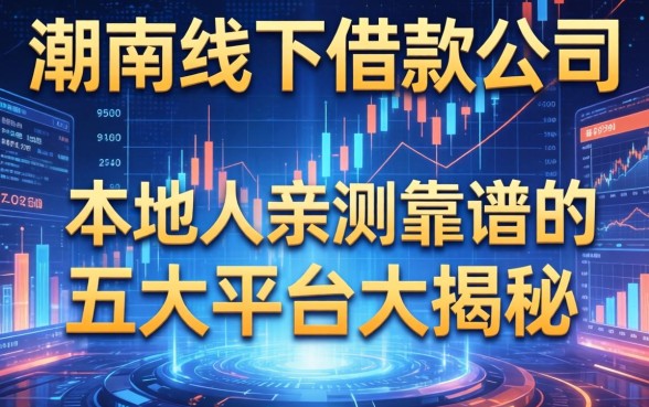 潮南线下借款公司有哪些？本地人亲测靠谱的五大平台大揭秘