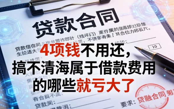贷款合同里这4项钱不用还，搞不清不属于借款费用的有哪些就亏大了