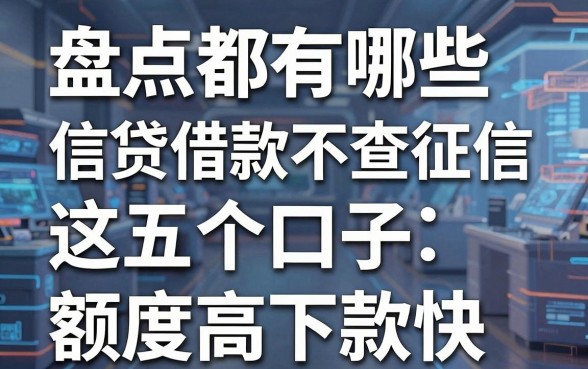 盘点都有哪些信贷借款不查征信，这五个口子额度高下款快
