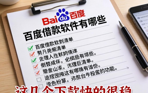 整理了一份百度借款软件有哪些功能的详细清单，这几个下款快的很稳