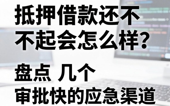 抵押借款还不起会怎么样？盘点几个审批快的应急渠道