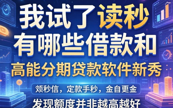我试了读秒有哪些借款和高能分期贷款软件新秀，发现额度并非越高越好