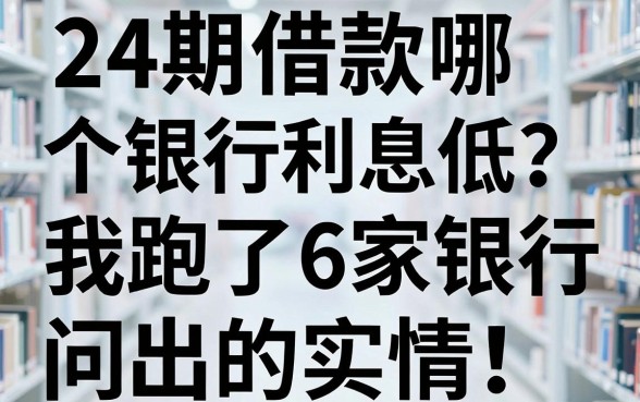 24期借款哪个银行利息低?我跑了6家银行问出的实情