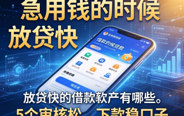 急用钱的时候放贷快的借款软件有哪些？分享5个审核松、下款稳的口子