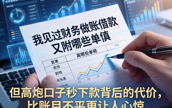 我见过财务做账借款又附哪些单据，但高炮口子秒下款背后的代价，比账目不平更让人心惊