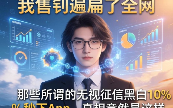 我翻遍了全网，发现那些所谓的无视征信黑白100%秒下app，真相竟然是这样