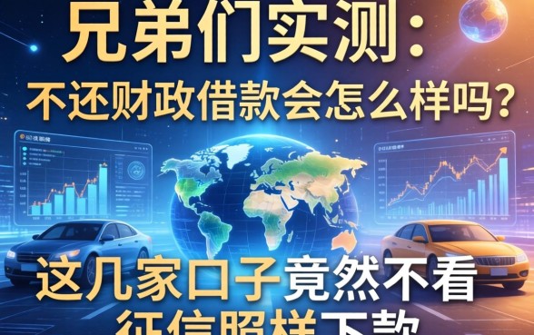 兄弟们实测：不还财政借款会怎么样吗？这几家口子竟然不看征信照样下款