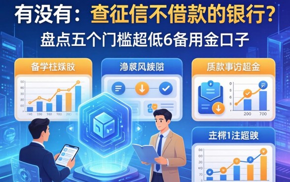 有没有不查征信不借款的银行？盘点五个门槛超低的备用金口子