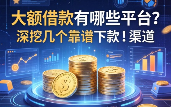 大额借款有哪些平台？深挖几个靠谱下款的渠道