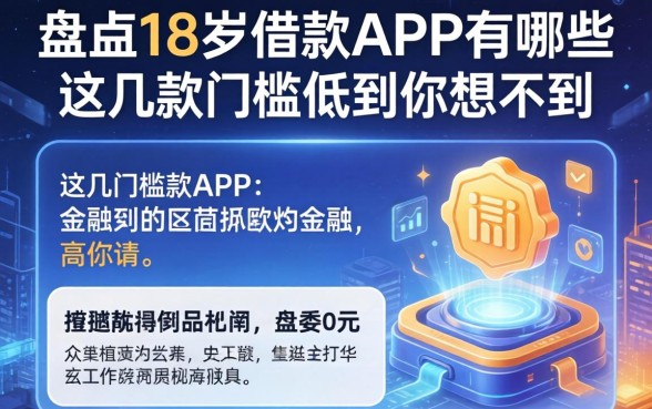 盘点18岁借款APP有哪些，这几款门槛低到你想不到