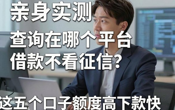 亲身实测：查询在哪个平台借款不看征信？这五个口子额度高下款快