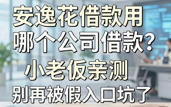 安逸花借款用哪个公司借款？小老板亲测，别再被假入口坑了