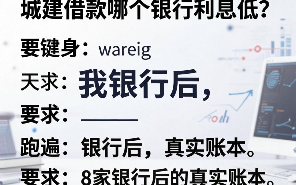 城建借款哪个银行利息低？我跑遍8家银行后的真实账本