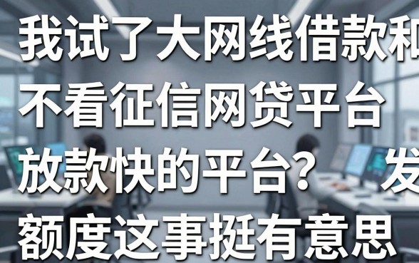 我试了大网线借款和不看征信网贷平台放款快的平台，发现额度这事挺有意思