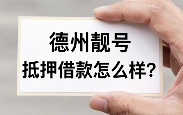 手里捏着德州靓号抵押借款怎么样？亲测这几家无视征信的口子