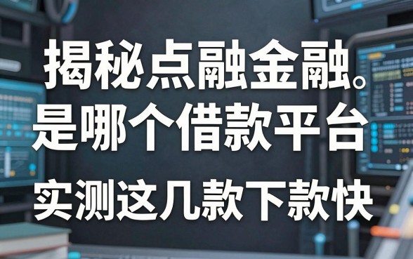 揭秘点融金融是哪个借款平台，实测这几款下款快