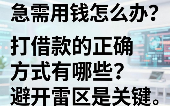 急需用钱怎么办?打借款的正确方式有哪些?避开雷区是关键
