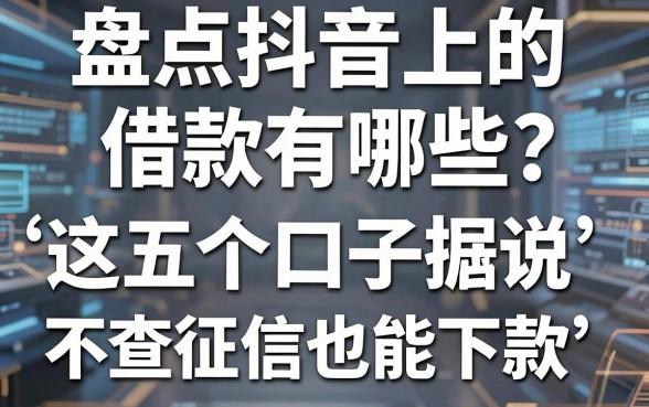 盘点抖音上的借款有哪些,这五个口子据说不查征信也能下款