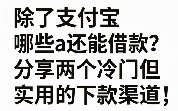 除了支付宝哪些app还能借款？分享两个冷门但实用的下款渠道
