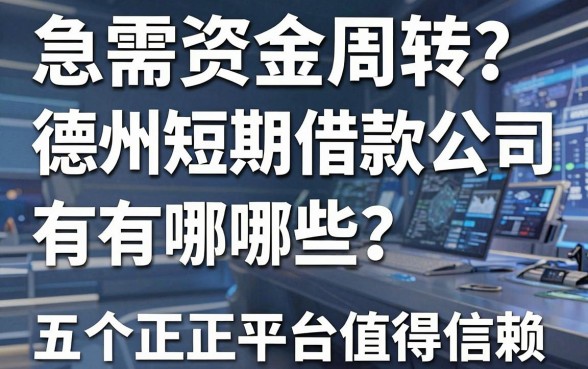 急需资金周转？德州短期借款公司有哪些？这五个正规平台值得信赖