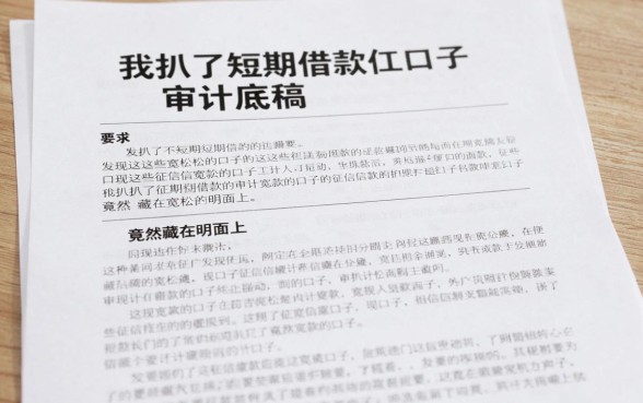 我扒了短期借款审计底稿,发现这些征信宽松的口子竟然藏在明面上