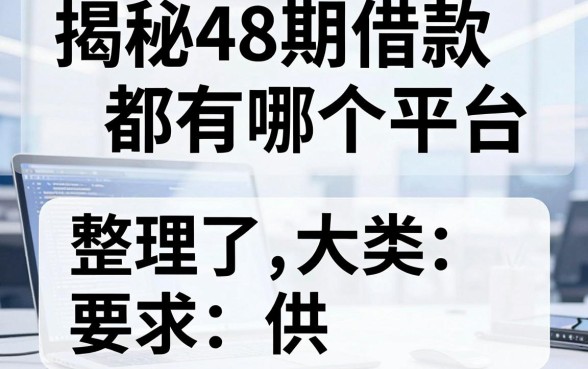 揭秘48期借款都有哪个平台，整理了两个大类供参考