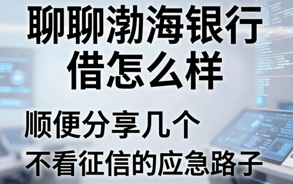 聊聊渤海银行借款怎么样，顺便分享几个不看征信的应急路子