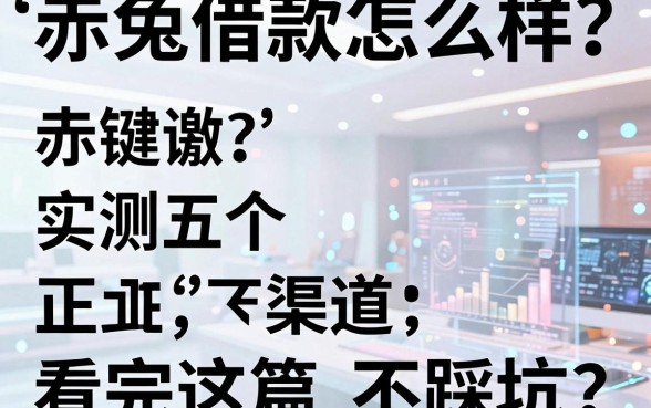 赤兔借款怎么样？实测五个正规渠道，看完这篇不踩坑