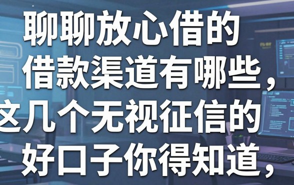 聊聊放心借的借款渠道有哪些,这几个无视征信的好口子你得知道