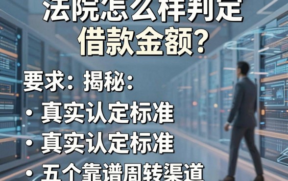 法院怎么样判定借款金额?揭秘真实认定标准与五个靠谱周转渠道