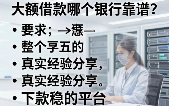 大额借款哪个银行靠谱？真实经验分享这五个下款稳的平台