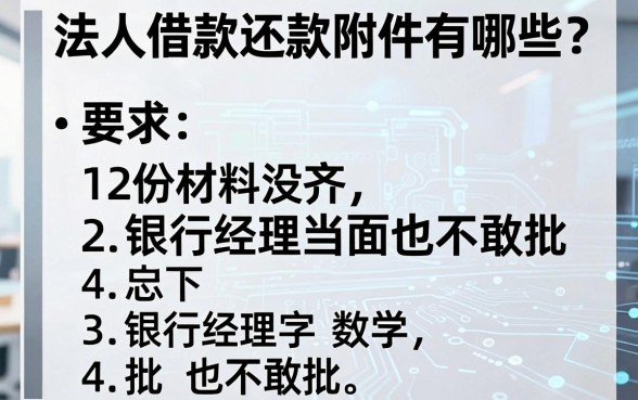法人借款还款附件有哪些?这12份材料没齐,银行经理当面也不敢批