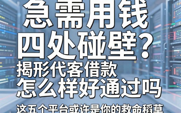 急需用钱四处碰壁?揭秘代客借款怎么样好通过吗,这五个平台或许是你的救命稻草!
