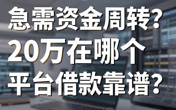 急需资金周转？20万在哪个平台借款靠谱？这几个渠道或许能帮到你