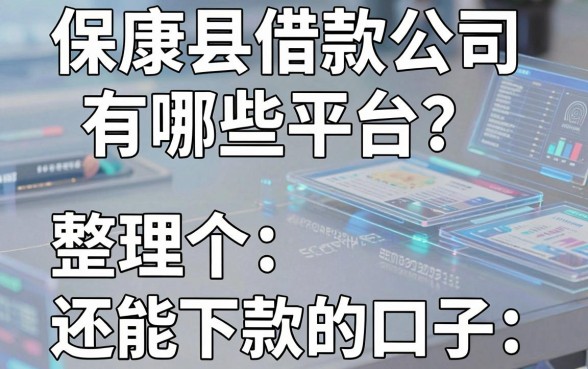 保康县借款公司有哪些平台?整理了几个还能下款的口子