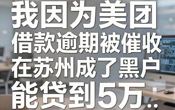 我因为美团借款逾期被催收，在苏州成了黑户居然还能贷到5万