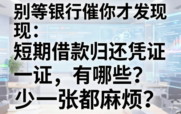 别等银行催你才发现：短期借款归还凭证有哪些？少一张都麻烦