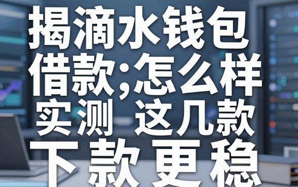 揭秘滴水钱包借款怎么样，实测这几款下款更稳