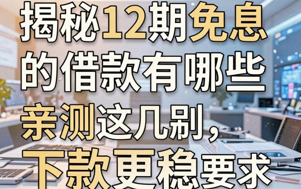 揭秘12期免息的借款有哪些，亲测这几款下款更稳